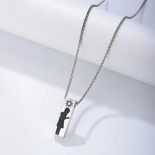 Engravable Sun And Moon Matching Bar Couple Necklaces In Sterling Silver - CoupleSets