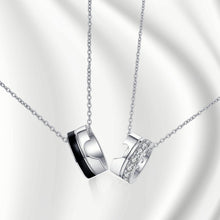 Engravable Matching Heart Ring Necklaces For Couples In Sterling Silver - CoupleSets