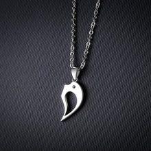 Engravable Cute Dolphin Matching Heart Magnetic Couple Necklaces In Sterling Silver - CoupleSets