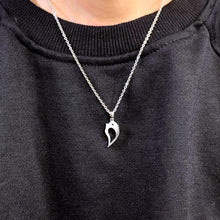 Engravable Cute Dolphin Matching Heart Magnetic Couple Necklaces In Sterling Silver - CoupleSets