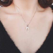 Engravable Cute Dolphin Matching Heart Magnetic Couple Necklaces In Sterling Silver - CoupleSets