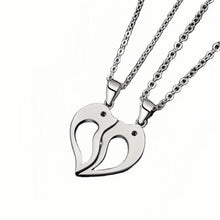 Engravable Cute Dolphin Matching Heart Magnetic Couple Necklaces In Sterling Silver - CoupleSets