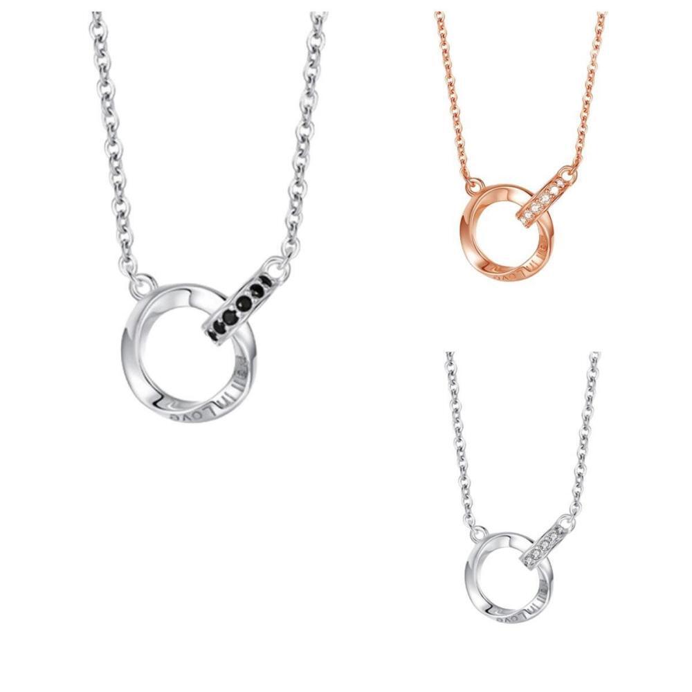 Unique Infinity Love Matching Interlocking Ring Couple Necklaces In Sterling Silver - CoupleSets