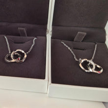 Unique Infinity Love Matching Interlocking Couple Ring Necklaces In Sterling Silver - CoupleSets