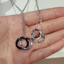 Unique Infinity Love Matching Interlocking Couple Ring Necklaces In Sterling Silver - CoupleSets
