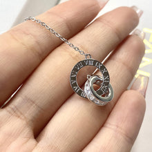 Unique Love Interlocking Ring Necklaces For Couples In Sterling Silver - CoupleSets