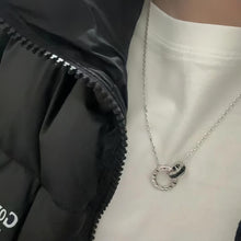 Unique Love Interlocking Ring Necklaces For Couples In Sterling Silver - CoupleSets