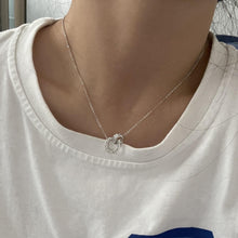 Unique Love Interlocking Ring Necklaces For Couples In Sterling Silver - CoupleSets