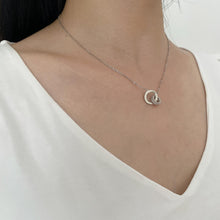 Unique Love Interlocking Ring Necklaces For Couples In Sterling Silver - CoupleSets