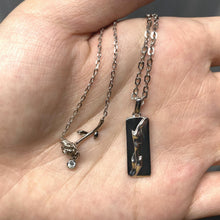 Unique Thorn And Rose Matching Couple Pendant Necklaces In Sterling Silver - CoupleSets