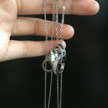 Engravable Zodiac Signs Interlocking Ring Necklaces For Couples In Sterling Silver - CoupleSets