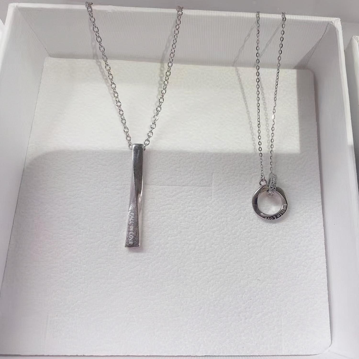 Unique Fall In Love Matching Infinity Couple Necklaces In Sterling Silver - CoupleSets