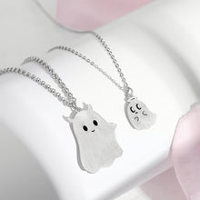 Engravable Cute Monster Matching Couple Pendant Necklaces In Sterling Silver - CoupleSets