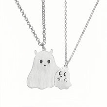 Engravable Cute Monster Matching Couple Pendant Necklaces In Sterling Silver - CoupleSets