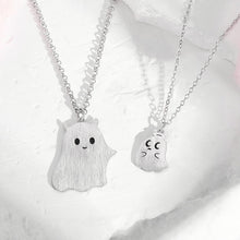 Engravable Cute Monster Matching Couple Pendant Necklaces In Sterling Silver - CoupleSets