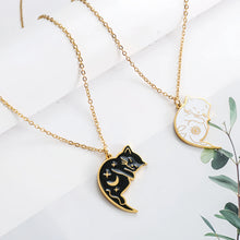 Sun And Moon Cute Cat Matching Necklaces For Couples In Titanium