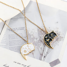 Sun And Moon Cute Cat Matching Necklaces For Couples In Titanium