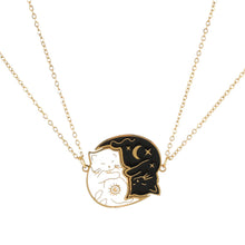 Sun And Moon Cute Cat Matching Necklaces For Couples In Titanium