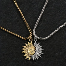 Unique Sun And Moon Matching Couple Necklaces In Titanium