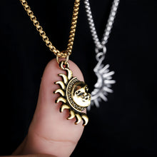 Unique Sun And Moon Matching Couple Necklaces In Titanium