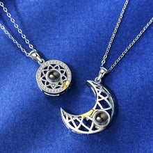 Personalized Magnetic Sun And Moon Photo Projection Couple Necklaces