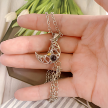 Personalized Magnetic Sun And Moon Photo Projection Couple Necklaces