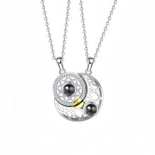 Personalized Magnetic Sun And Moon Photo Projection Couple Necklaces