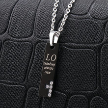 Engravable Love Cross Matching Couple Bar Necklaces In Titanium
