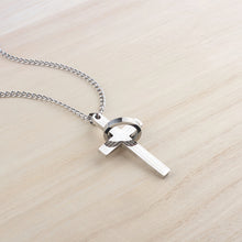 Engravable Matching Couple Cross Necklaces In Titanium