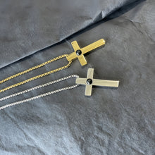 Personalized Cross Photo Projection Couple Necklaces In Titanium