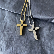 Personalized Cross Photo Projection Couple Necklaces In Titanium