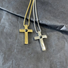 Personalized Cross Photo Projection Couple Necklaces In Titanium