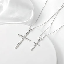 Engravable Matching Cross Couple Necklaces In Sterling Silver