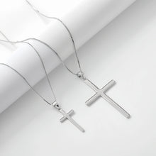 Engravable Matching Cross Couple Necklaces In Sterling Silver
