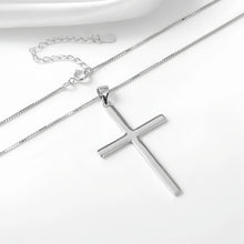 Engravable Matching Cross Couple Necklaces In Sterling Silver