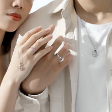 Unique Cross Star Matching Heart Couple Necklaces In Sterling Silver