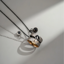 I Love You In 100 Languages Matching Heart Projection Couple Necklaces