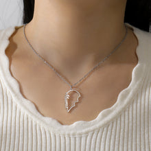 Personalized Matching Heart Couple Name Necklaces In Titanium