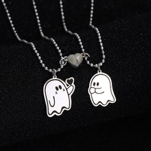 Glow In The Dark Magnetic Heart Halloween Ghosts Couple Necklaces