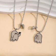 Glow In The Dark Magnetic Heart Halloween Ghosts Couple Necklaces