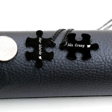 Engravable Her King His Queen Magnetic Puzzle Necklace for Couples