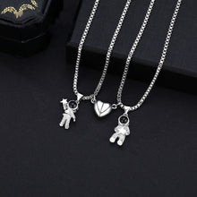 To The Moon And Back Magnetic Heart Projection Couple Necklaces