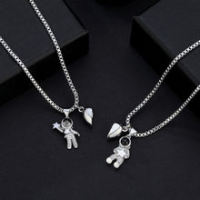 To The Moon And Back Magnetic Heart Projection Couple Necklaces
