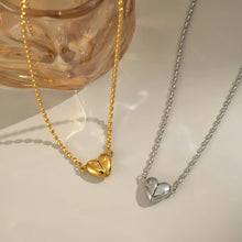 Magnetic Heart Necklaces For Couples In Titanium