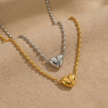 Magnetic Heart Necklaces For Couples In Titanium