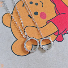 Engravable Cute Cat Magnetic Heart Infinity Silver Couple Necklaces