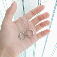 Engravable Cute Cat Magnetic Heart Infinity Silver Couple Necklaces