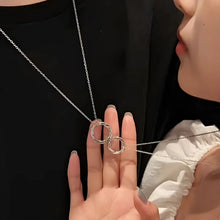 Engravable Forever Magnetic Heart Infinity Silver Couple Necklaces