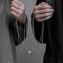 Engravable Magnetic Heart Double Cuban Chain Couples Necklaces