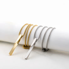 Engravable Matching Infinity Bar Necklaces For Couples In Titanium